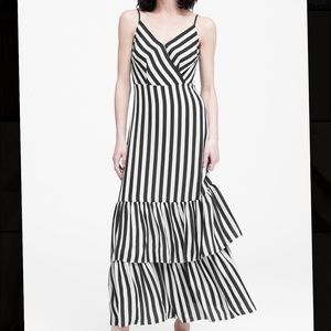 Striped maxi dress with tiered bottom